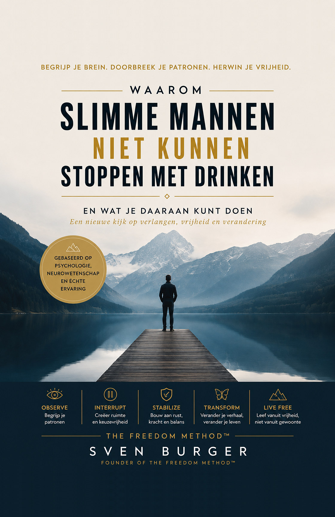 Omslag van het boek Waarom slimme mannen niet kunnen stoppen met drinken, door Sven Burger